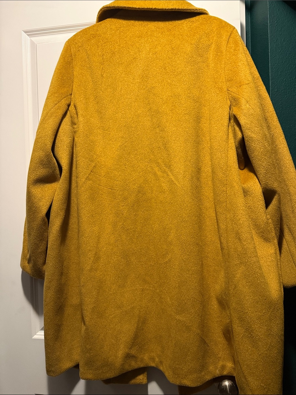 Old Navy Women's Mustard Yellow Wool-Blend Single-Breasted Coat - Picture 6 of 6